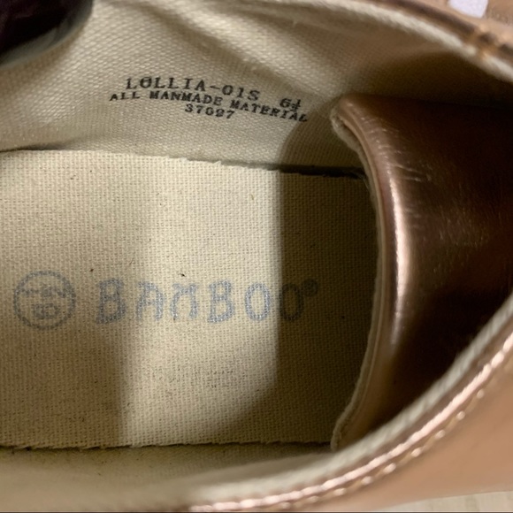 Bamboo Rose Gold Espadrilles Sneakers Size 6.4 - Picture 8 of 9